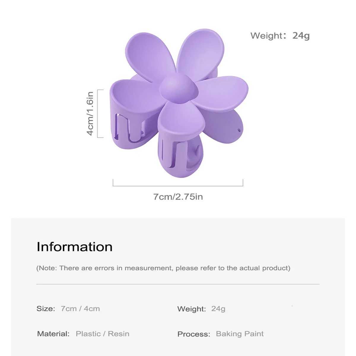 7CM Sweet Flower Hair Claw Clips Frosted Solid Color Women Girls Hair Clip Hairpin Shark Clip Ponytail Clips Hair AccessoriesW254021