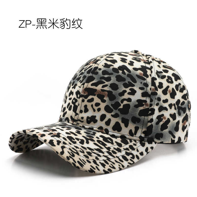 Womens Spring and Autumn Leopard Print Baseball Cap Outdoor Sports Sun Protection Visor Cap for Men and Women H251020