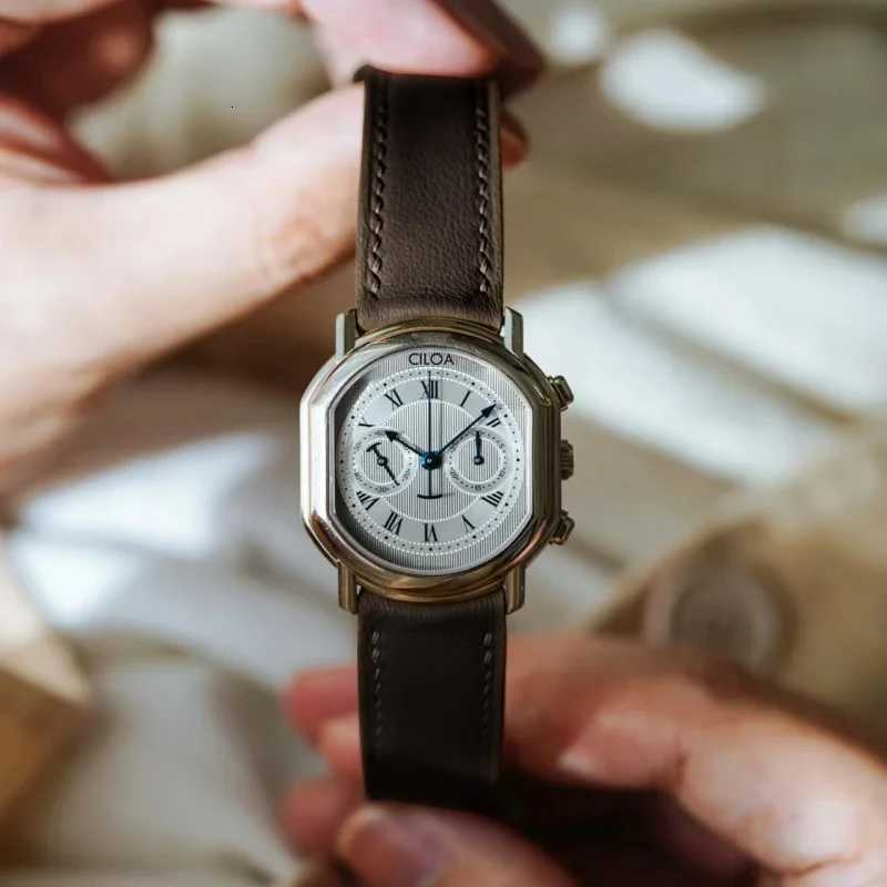 CILOA retro silver mens brand authentic light luxury 2025 new trend fashion high quality waterproof busin quartzXJ251021