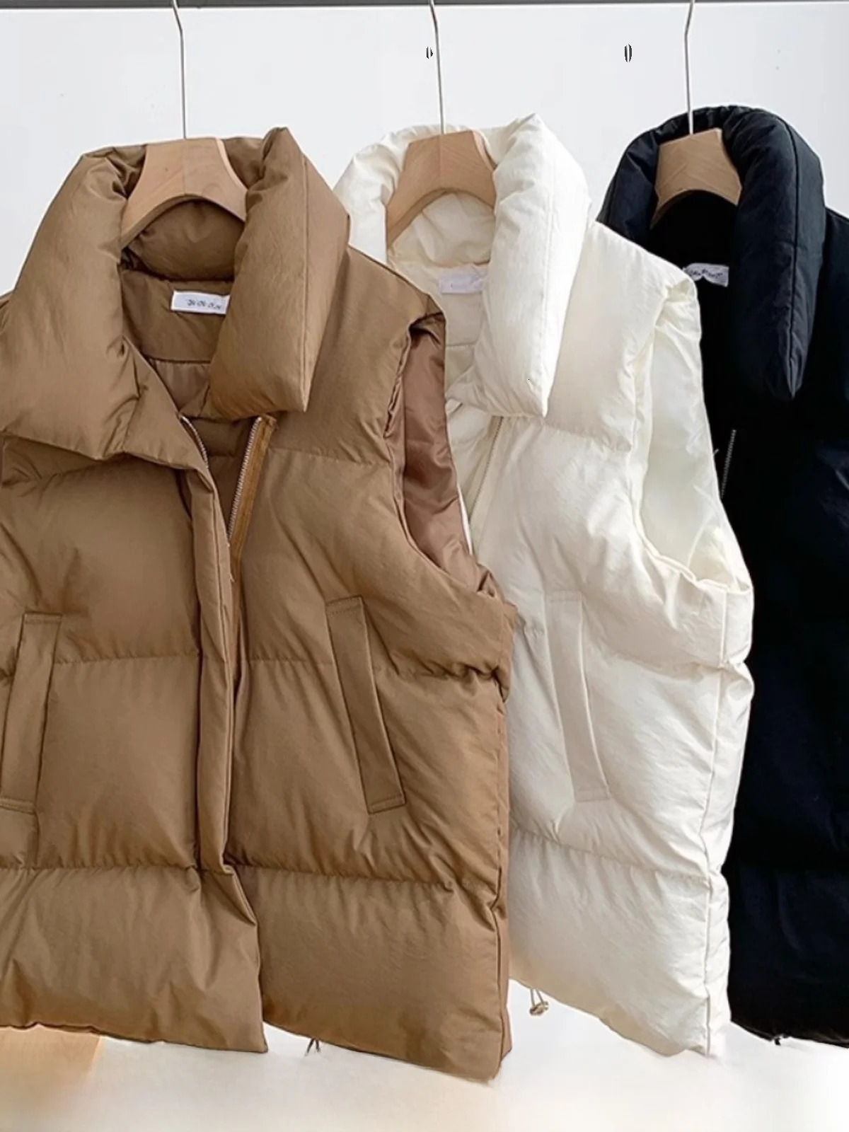 Loose down Feather Cotton Vest Bal Zipper Closure Color Commute Sle Womens Autumn Winter Faion Ladies C 251021