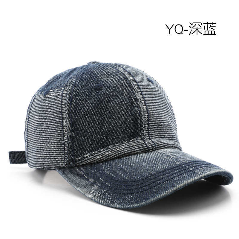 Womens Solid Color Patchwork Denim Baseball Cap Outdoor Street Style Personality Mens Travel Sun Protection Visor Cap H251020