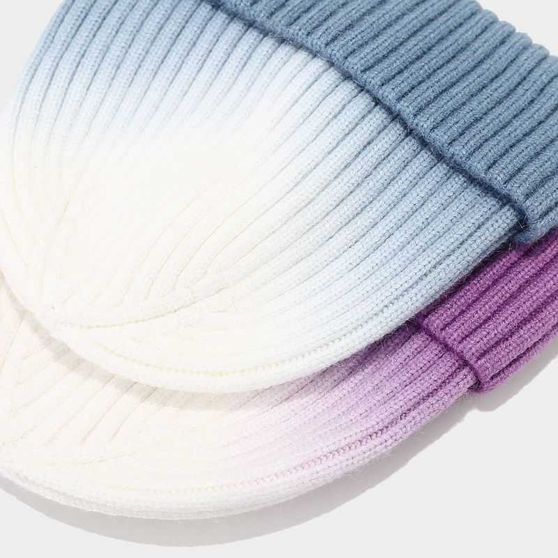 Fashion Knitted Hat for Women Trendy Rolled Edge Woolen Autumn Winter Outdoor Warm Ear Protection Hat H251020