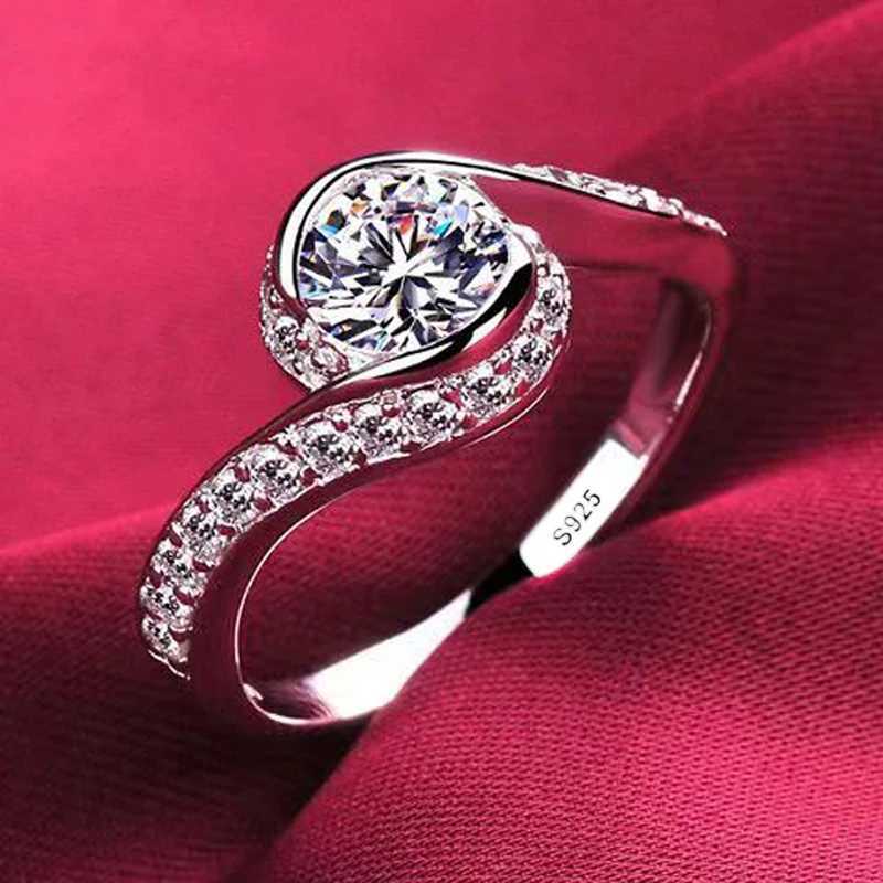 YHAMNI Luxury 18K White Gold Rings 100 Solid Silver 925 Ring High Quality Zirconia Diamond Wedding Band for Women Jewelry GiftT251113