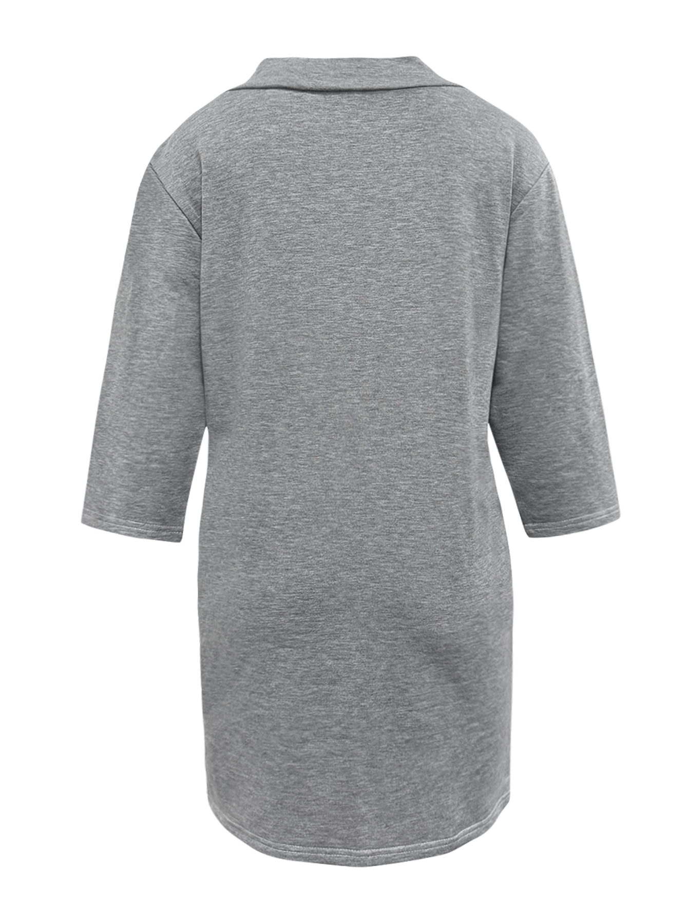 Women's Autumn & Winter Fashion Commute Style Solid Color Elegant Straight Dress, Milk Silk 3/4 Sleeve Semi-Circular Neck Casual Dress (S-XXL, Gr