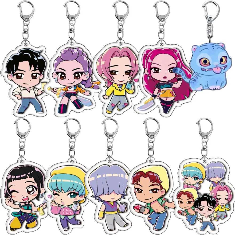 10Pcs Demon Hunters Keychains for Kids Birthday Party Decoration Gift Bag Fillers Stuffer School Carnival Reward Party Supplies J251121