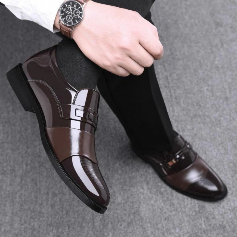 Fashion Business Dress Men Shoes Formal Slip on Dress Shoes Mens Oxfords Footwear High Quality Leather Shoes for Men Loafers 251021