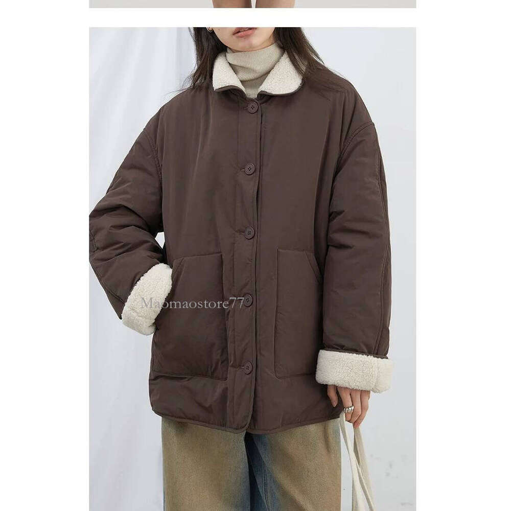 New Korean Women Parkas Single Breasted Loose Casual Thick Female Jacket Reversible Coat Winter 2025 Goose coat women