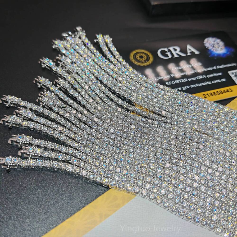 Hot Sell Ice Cut D Color VVS Moissanite Tennis Chain Necklace Bracelet 925 Sterling Silver Moissanite Chain