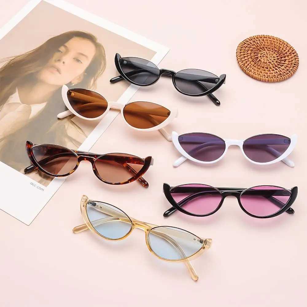 Halfframe Small Cat Eye Sunglasses Women Trendy Vintage Composite Shades Eyewear Fashion Luxury Brand Designer Sun Glasses J251114