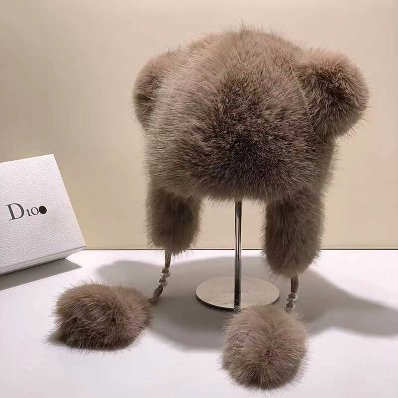Winter Hat Little Raccoon Hat Fashionable Commuting Versatile Big Bear Hat Imitation Wind Feng Hat Ear Protection Warmth H251020