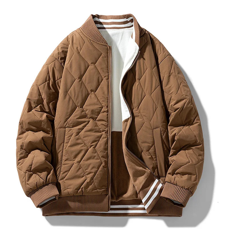 Mens Sports Jacket Two Sides Wear Cotton Padded Jacket Winter Warm Baseball Coat Male Clothes Big Size Mens Parka Male Fashion 251021