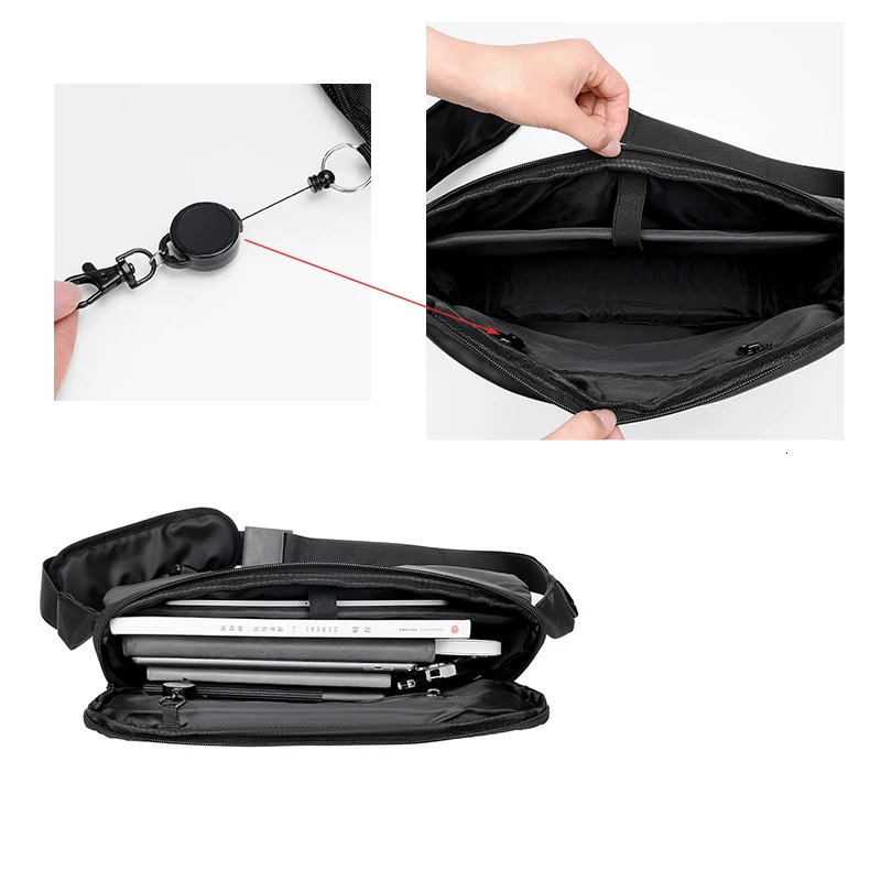 Minimalist Black Mens Shoulder Bag Male High Quality Waterproof Briefcase Crossbody Business Style Messenger Bags for Men 251014