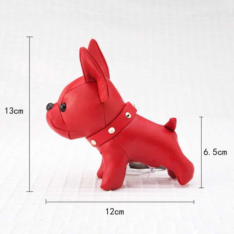 Punk French Bulldog Bag Charm PU Leather Dog Keychains Fashion for Women Bag Charm Trinket Car Key Ring Key Chain W251021