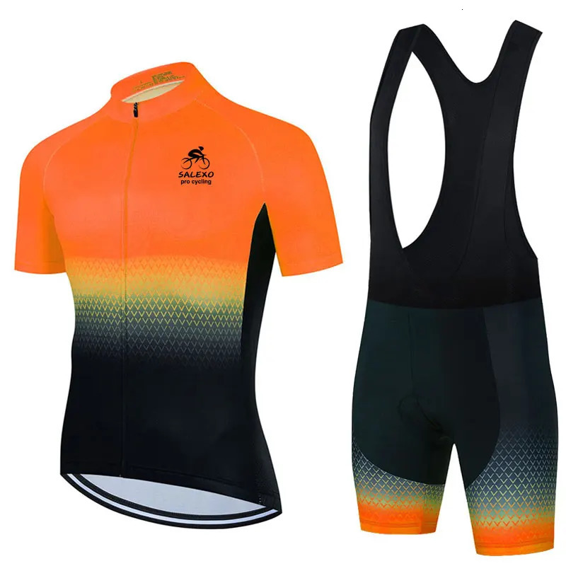 Salexo Summer Men Short Sleeve Cycling Jersey Set Breathable MTB Bike Cycling Clothing Maillot Ropa Ciclismo Bike Uniform 251021