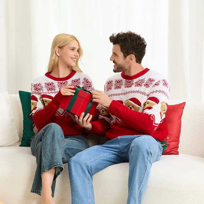 Happy New Years Costume Christmas Family Look Sweater Adults Kids Matching Pullover Cute Print Jumper Full Sleeve Soft Knitwear L251021PFCK