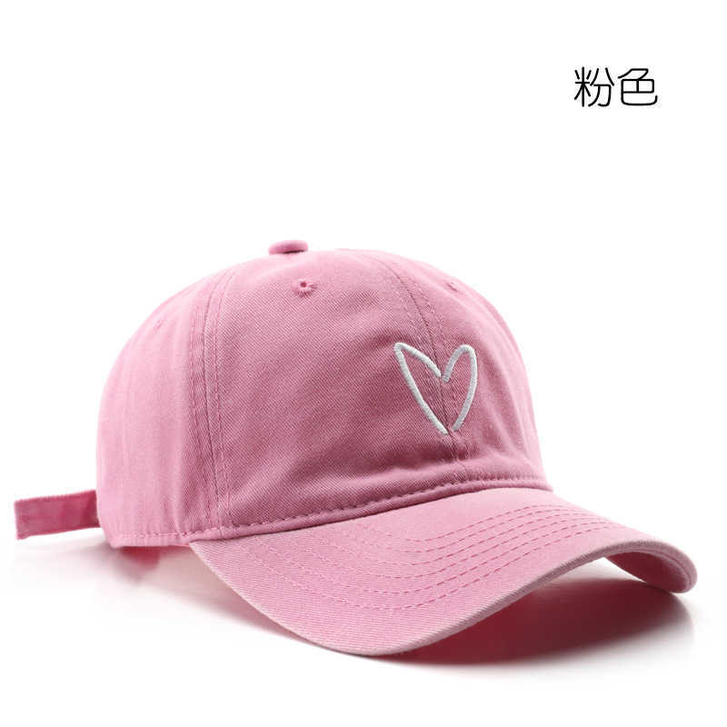 Unique Womens Washed Vintage Heart Embroidery Baseball Cap Outdoor Mens Sun Protection Visor Cap H251020