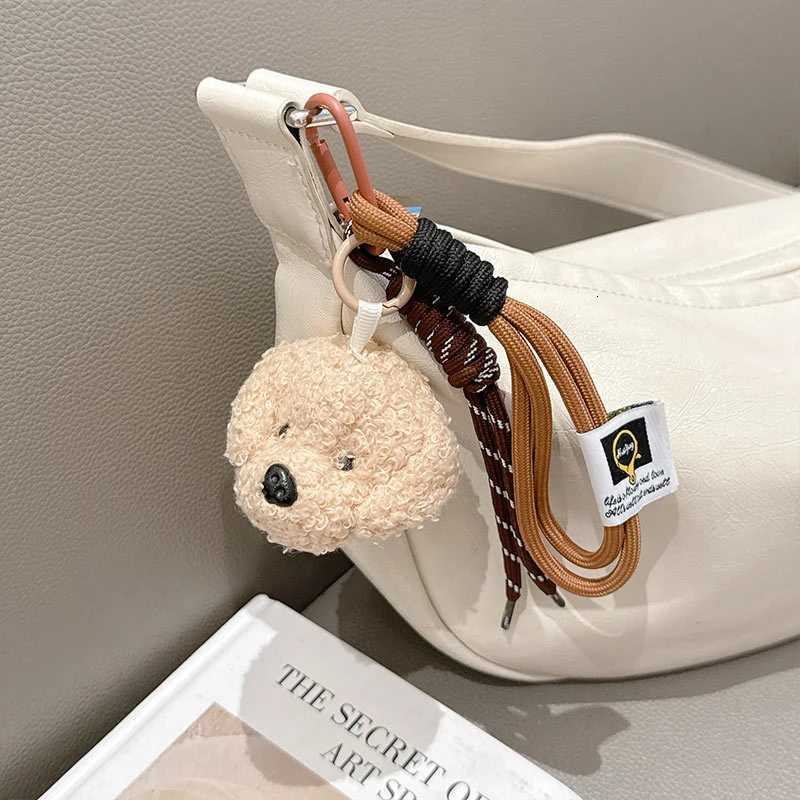 Plush Puppy Dog Keychain Braided Rope Bag Pendant Keyring Creative Fashion Pendant Simple Allmatching Bag Decoration Accessorie W251021