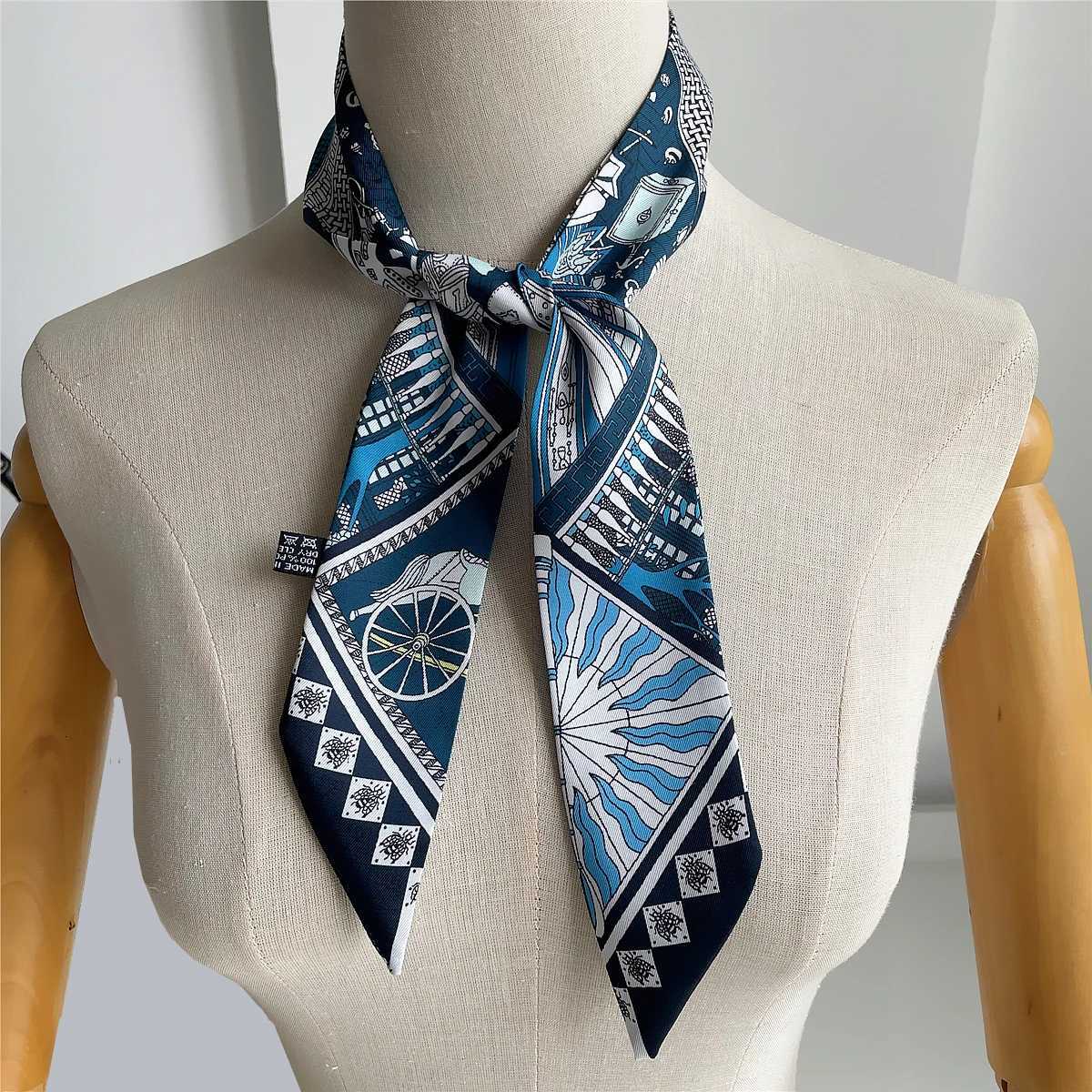 2024 Brand Design CarriageTwill Silk Scarf Luxury Fashion Scarf Women Foulard Skinny Bag Scarves Neckerchief Hair Headband W251021