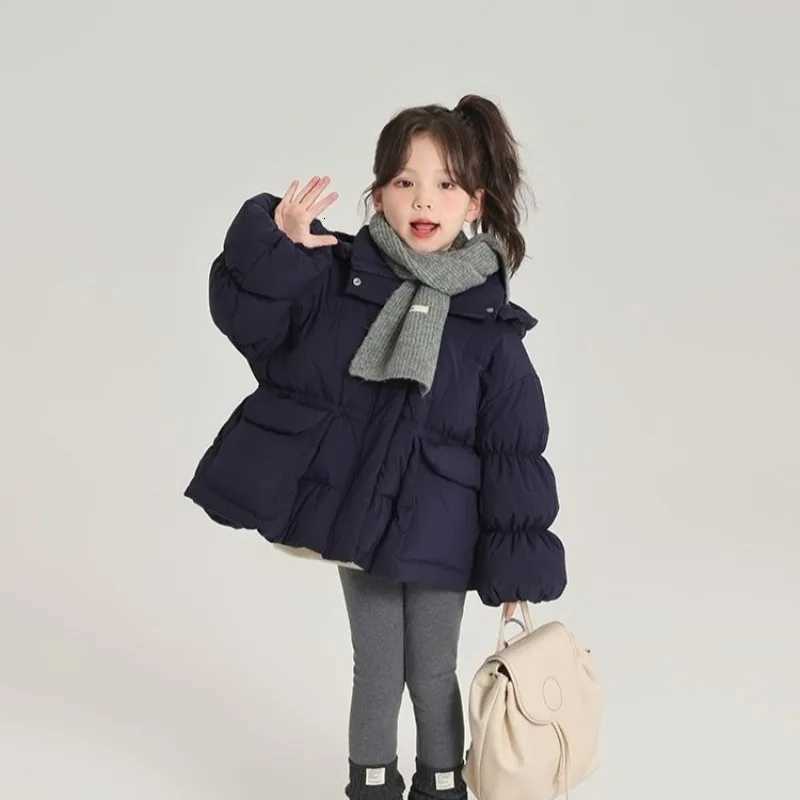 Girls Thickened Down Jacket Winter Coat Korean Style Thickened Cotton Padded Jacket for Kids 120160cm Warm Stylish Kids WearT251021