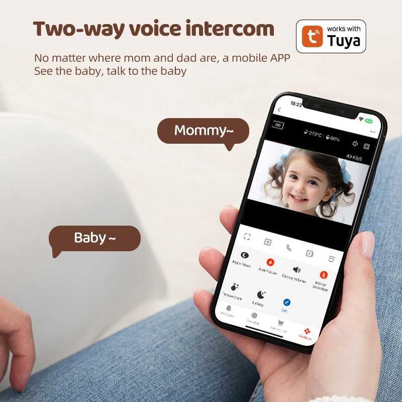 1080P HD Baby Monitor Tuya APP Remote Control 2 Million Pixel Camera Sound Temperature Detection Infrared Night Vision Babyphone J251121