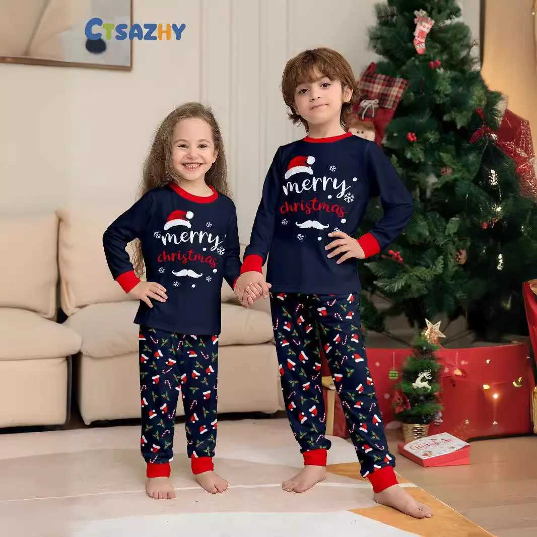Family Christmas matching clothing Adults and children fullsleeved Oneck pajama sets for children baby long jumpsuit L25102122S9