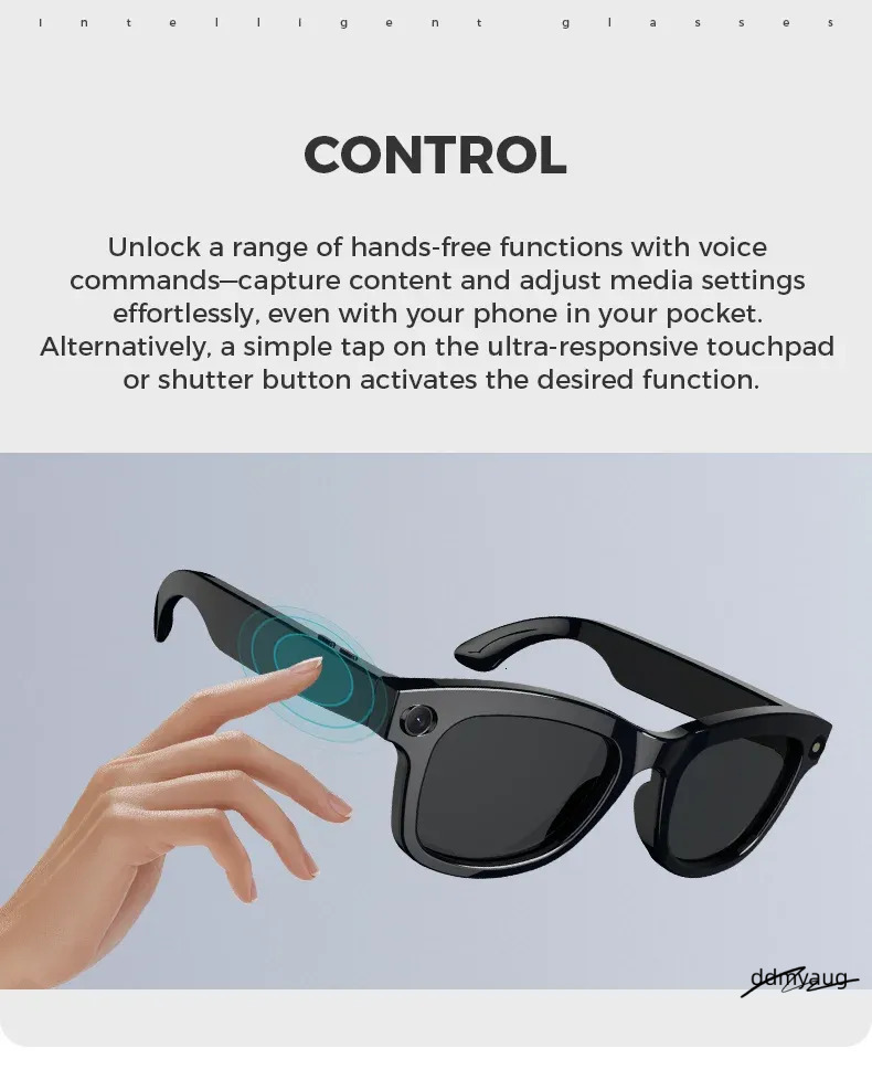 Smart Glasses With Camera: HD 1080P Video Capture Sunglasses | Polarized Lens, Security & Sports DVR Camcorder Ddmyaug