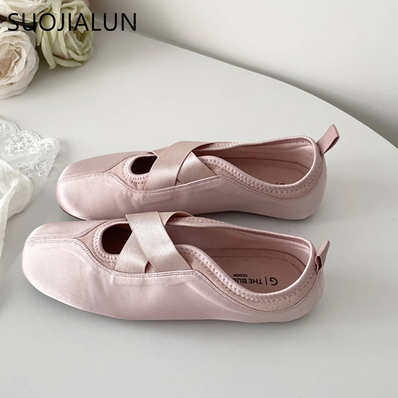 SUOJIALUN 2025 Spring Women Flat Shoes Fashion Round Toe Slip On Ladies Elegant Loafer Shoes Soft Flat Heel Boat Shoes 251021