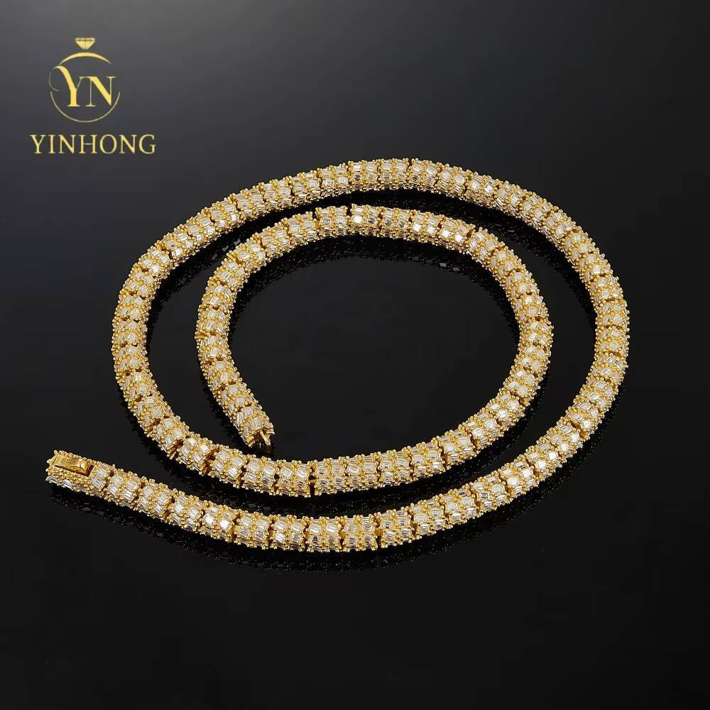 Factory Direct Price Gra Certificate S925 Silver Vvs1 D Color Diamond Moissanite Tennis Chain Necklace