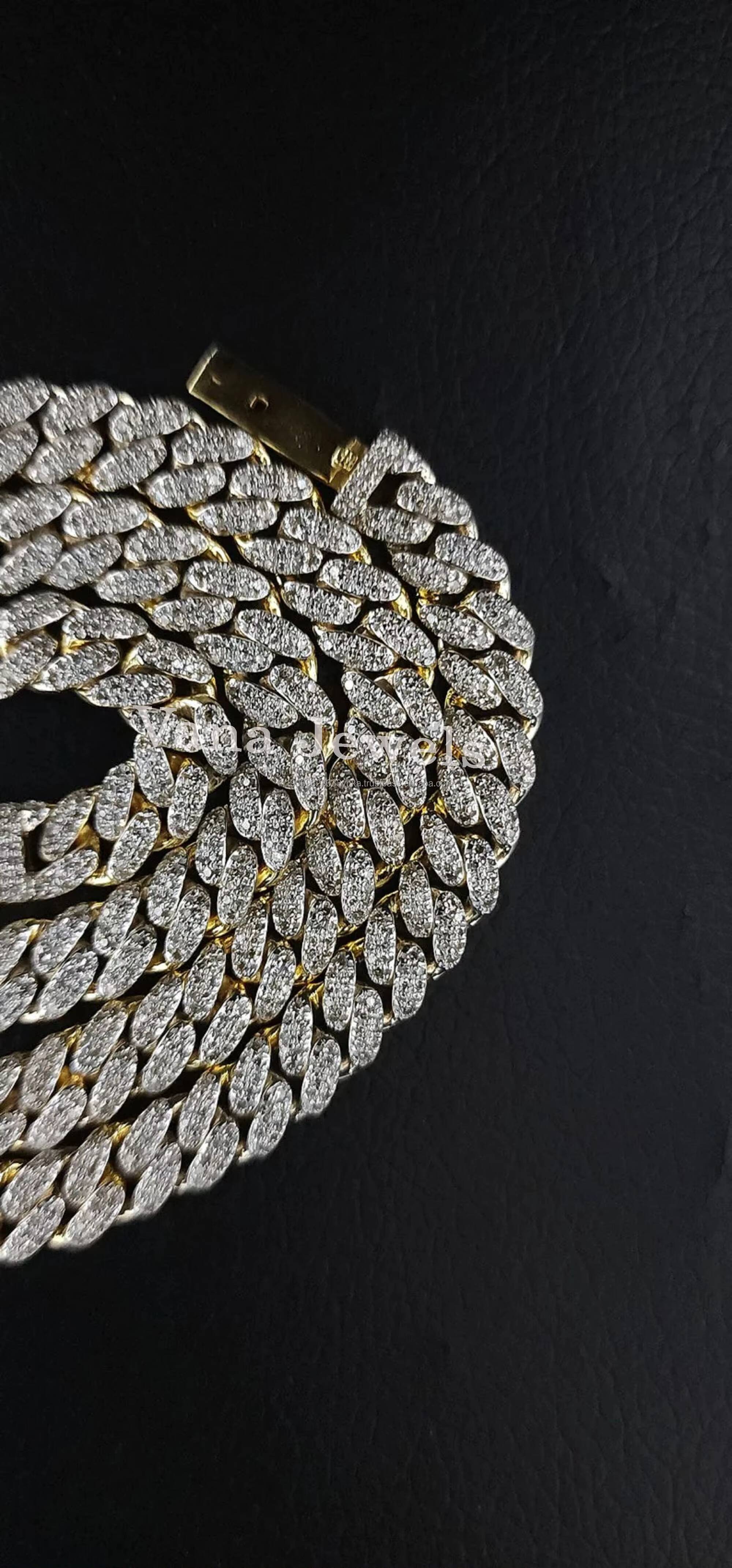 Luxury 8mm Moissanite Cuban Link Chain Unisex Solid 925 Silver Necklace Excellent Cut VVS D Color for Engagement Wedding Party