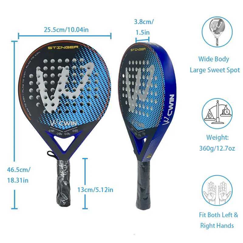 Camewin Paddle Racket Adult Prefessional Carbon Fiber Soft EVA Face Tennis Paddle Racquet Racket with Padle Bag Cover 2024 New W251021