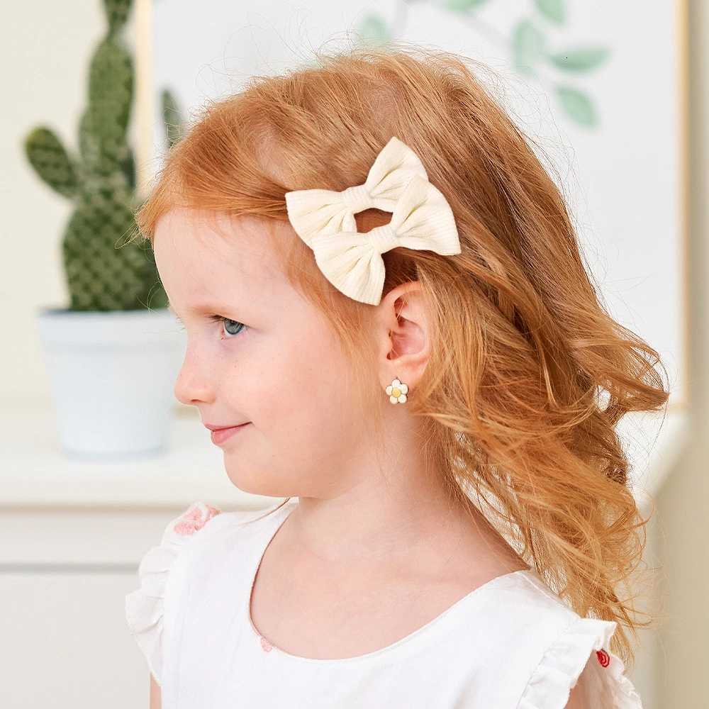 4PcsSet Solid Color lace Hair Clips for Girls Handmade Velvet Bowknot Baby Hairpins Headwear Hair Accessories WholesaleW254021