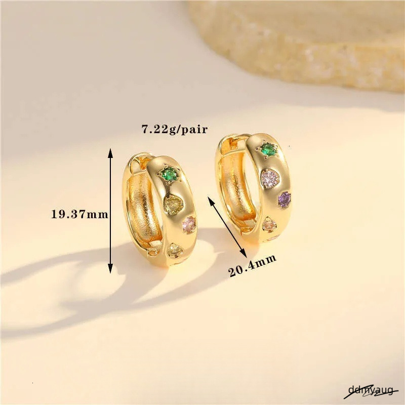 Vintage Style Round Earrings For Women - Inlaid Zircon, Geometric Design, Colorful Accent Ddmyaug