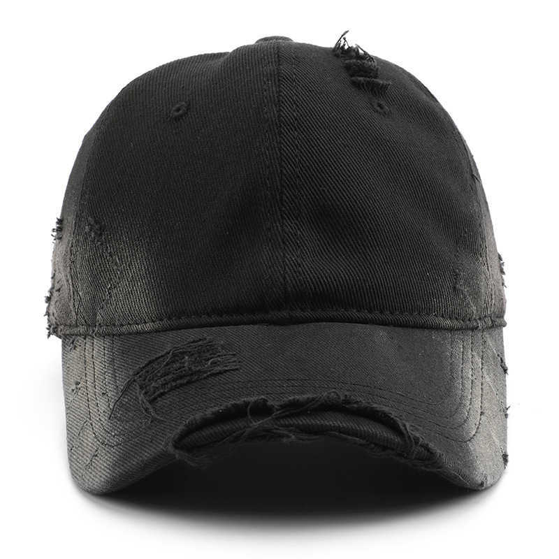 Style Personality Women Spring and Autumn Fashion Stonewashed Distressed Baseball Cap Outdoor Men Travel Sun Protection Baseball Cap H251020