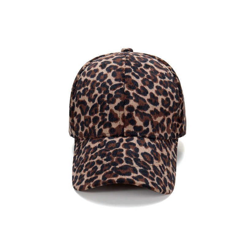 Corduroy Baseball Cap Leopard Print Women Simple Fashion Versatile Duckbill Cap Outdoor Sports Sun Hat H251020
