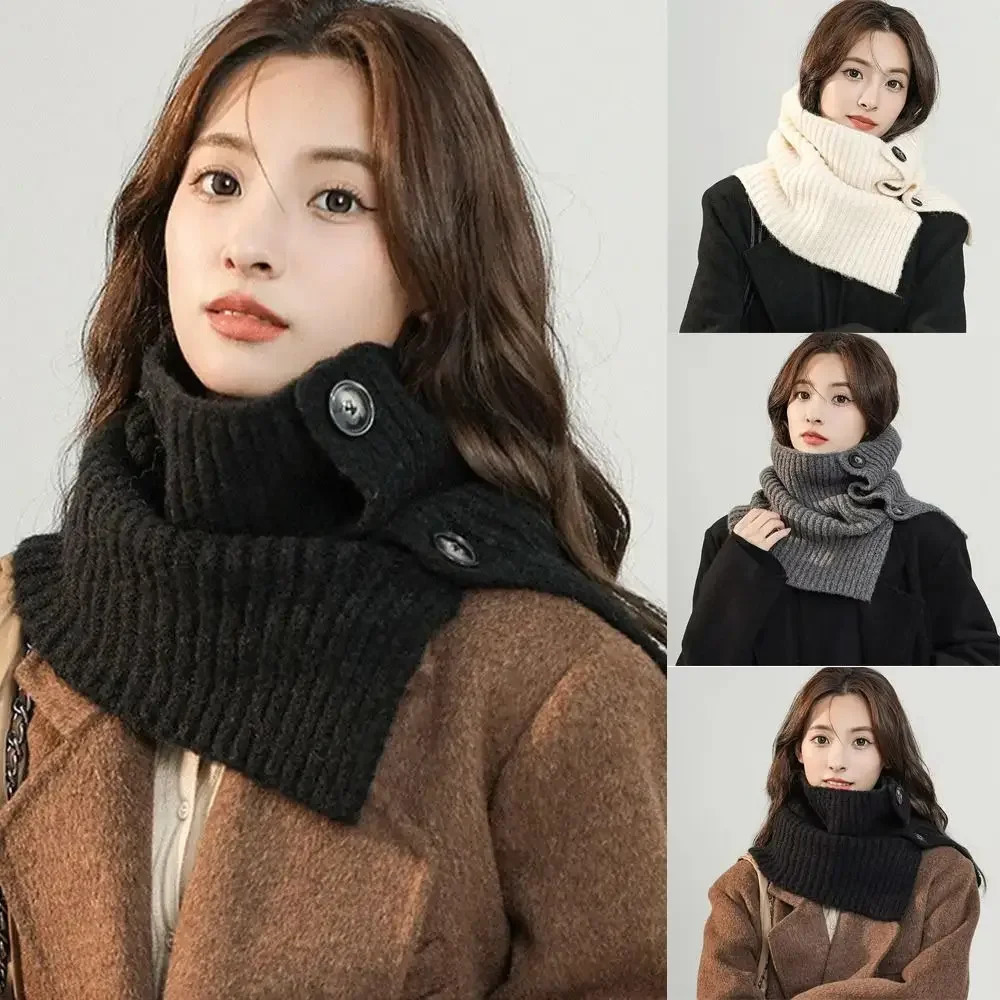 Neck Guard Knitted Turtleneck Scarf Solid Color Detachable Neckerchief Wrap Turtleneck Neck Warmer Girls 251021