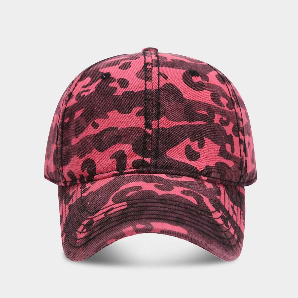 New Printed Camouflage Baseball Cap for Women Style Washed Duckbill Cap Slimming Sun Hat for Men H251020