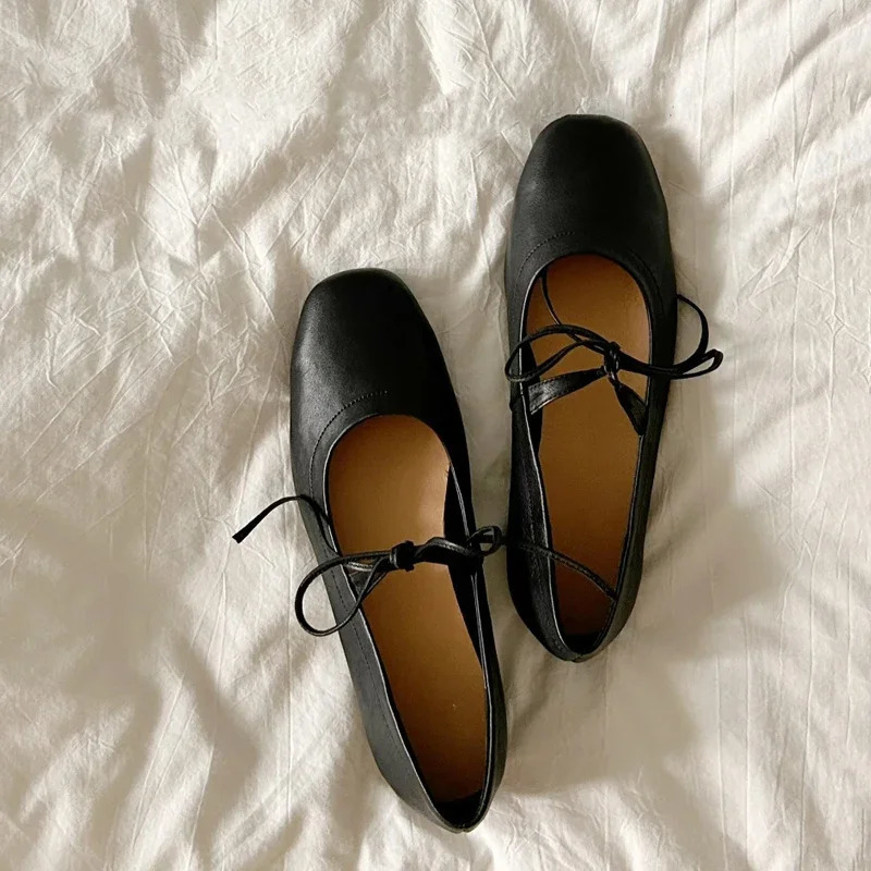 size 3443 women real leather Shoes For casual low heels shoes classic flats shoes spring office lady Footwear 251017