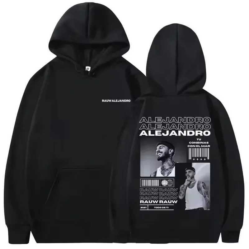 Rauw Alejandro mens hoodie Harajuku sweatshirt Mens retro streetwear Hip Hop Mens hoodie J2510211