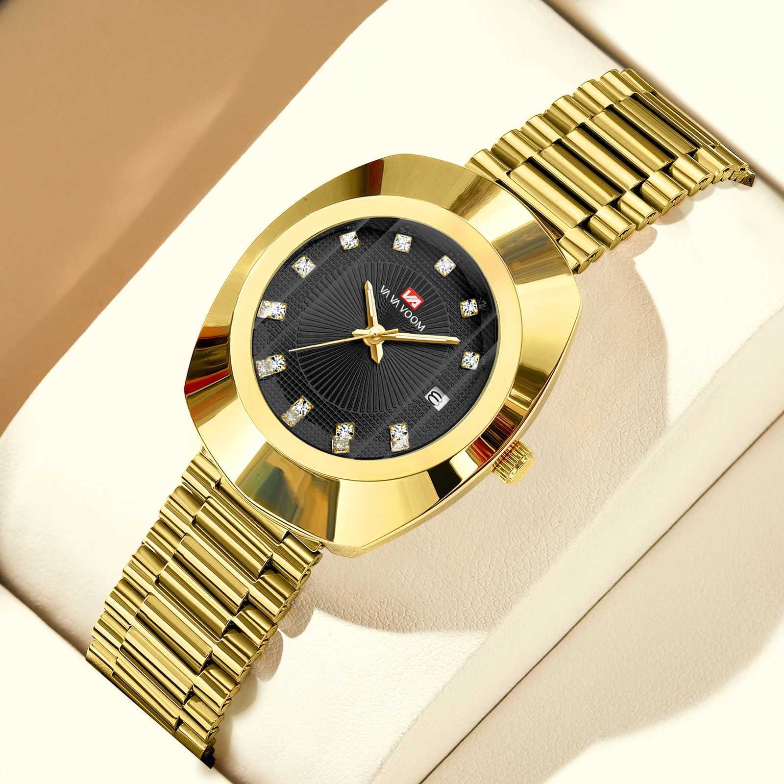 2024 New Women Oval 34mm Stainl Steel Quartz Movement Brand Luxury Water Diamond Gold Black Casual Dr BanquetXJ251021