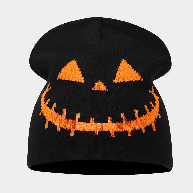 Autumn Winter New Halloween Pumpkin Skull Jacquard Knitted Pullover Hat Funny Festival Hat Warm Knitted Hat H251020