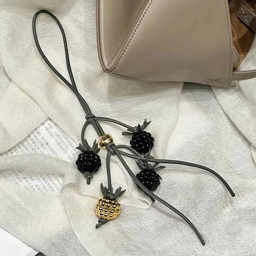 Berry Raspberry Blackberry Tomato Cowhide Bag Charm for Womens Bag Fashion Decoration Pendant Hanging Bag Accessories J251121