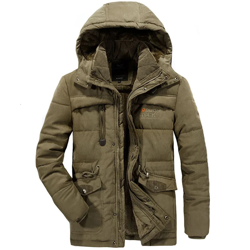 Thick Warm Winter Parka Men Fleece Hooded Mens Winter Outdoor Coat Military Fur Cargo Jackets Mens Overcoat velvet Streetwear 251013