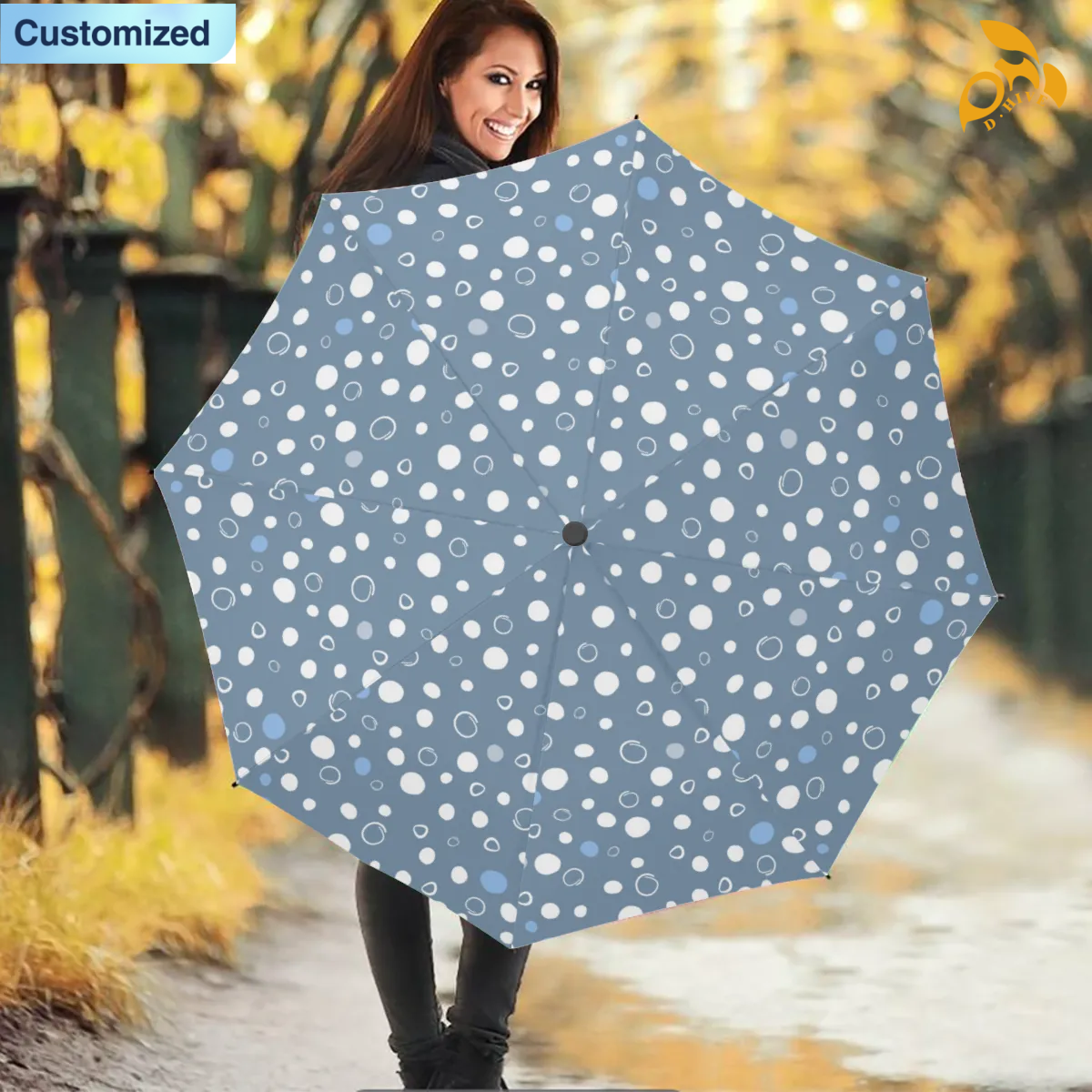 Free Shipping of Customized Umbrella Sturdy Windproof Compact Foldable Effective UV-Protective Durable Water-Repellent Umbrella