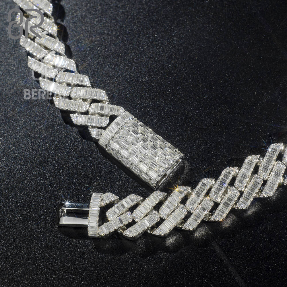Fast Shipping 18MM 18 VVS Moissanite Cuban Link Necklace 925 Sterling Silver Moissanite Chain Cuban Link Chain