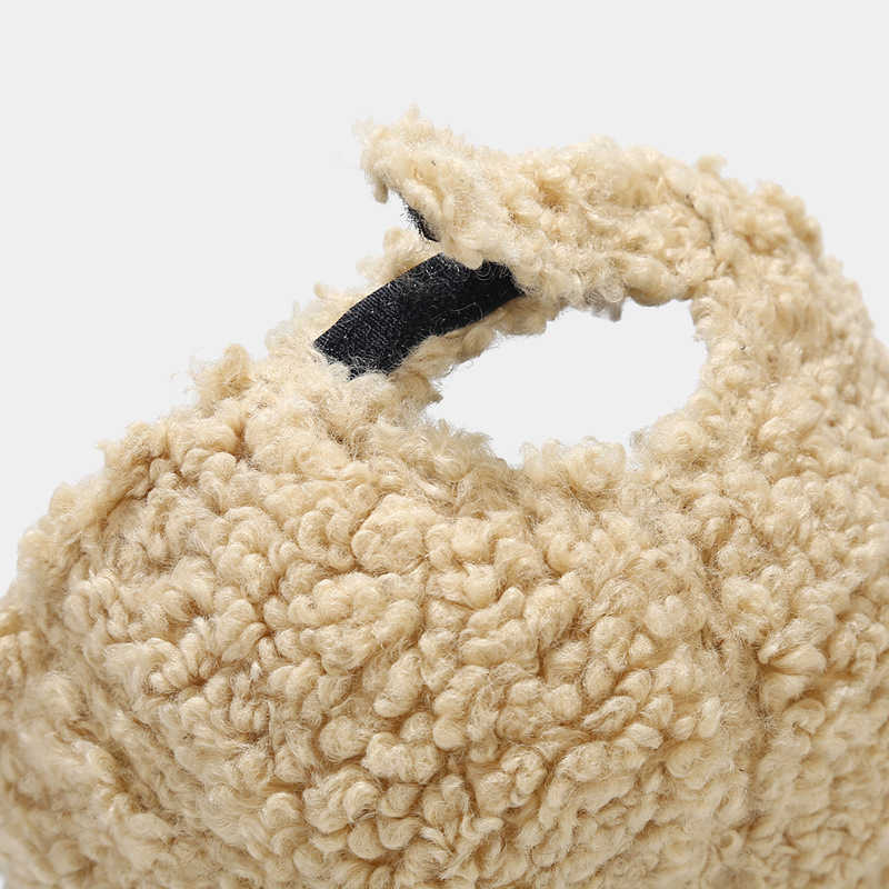 Autumn Winter New Lamb Wool Patchwork Baseball Cap for Women Simple Outdoor Windproof Sunshade Cap H251020