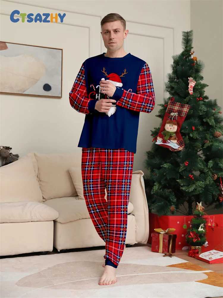 Christmas Family Matching Outfits Mom Dad Kids 2 Pieces Pajamas Set Baby Casual Loose Sleepwear Xmas Family Look Pyjamas L251021HDAB