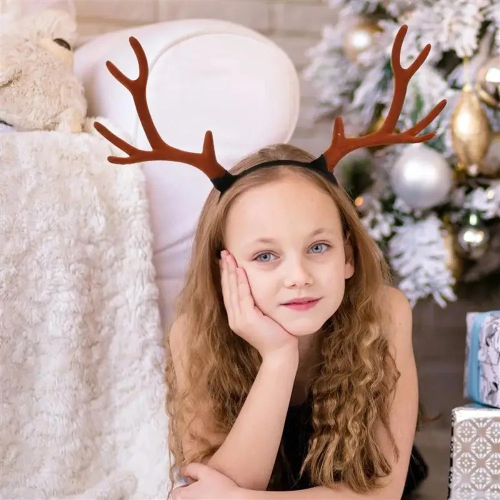 Christmas Gift Antler Flocked Deer Branch Headband Multipurpose Antler Headband Lovely Xmas Antler Headband Funny Xmas Headwear 251021