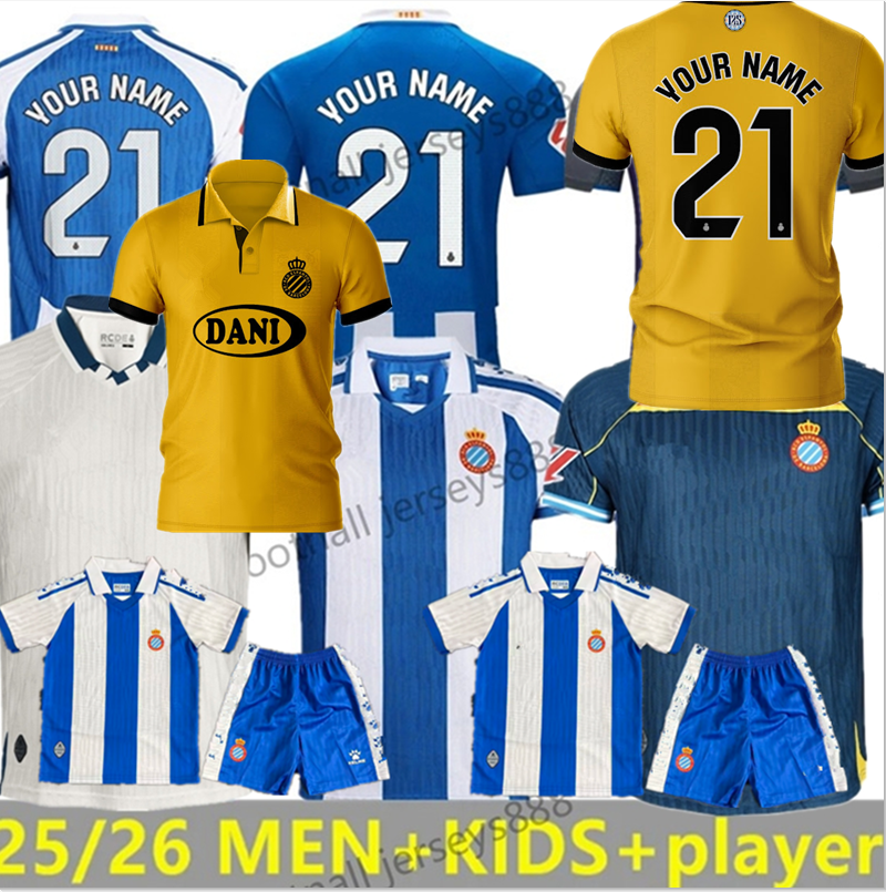 NEW 2025 2026 RCD Espanyol Soccer Jerseys25 26 Home Away Football Shirt MEN kids Camiseta Futbol Shirts uniforms