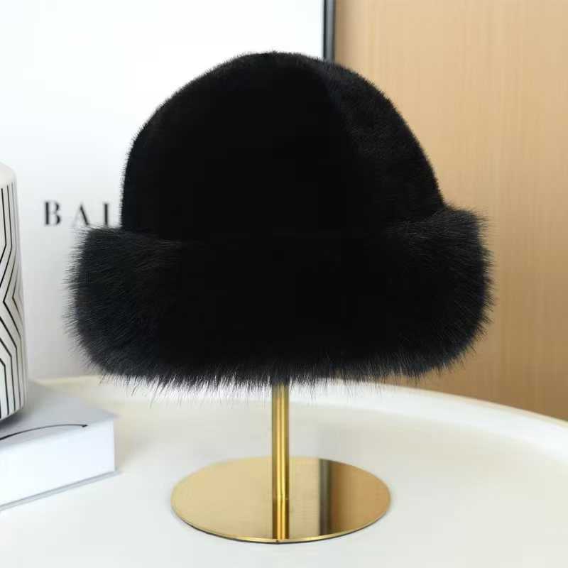 New Label Hat for Women Thickened and Warm for Autumn and Winter Ear Protection Imitation Mink Fur Plush H251020