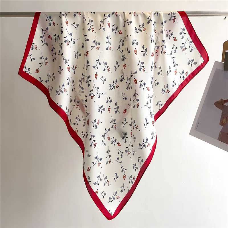 70x70cm Square Scarf Women Imitation Silk Hairbands Foulard Women Bandands Kercheif Shawls Wraps Small Hijab W251021